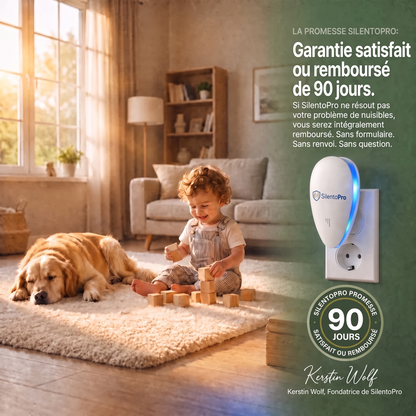 SilentoPro | Répulsif anti-nuisibles à ultrasons – Éloigne plus de 14 nuisibles durablement